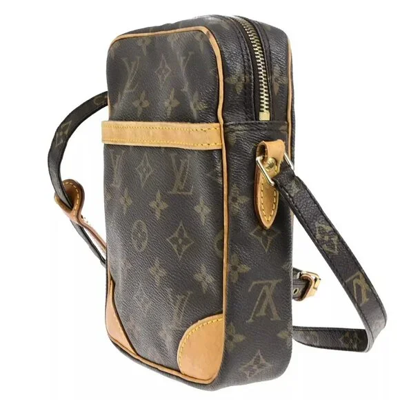 LOUIS VUITTON Danube Shoulder Bag Monogram Leather Brown France